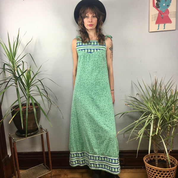 Vintage 90s Floral Print Cotton maxi dress // size Small Hey Tiger Vintage 90s Floral Print Cotton maxi dress // size Small Hey Tiger