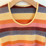 Vintage 80s 80s Striped Scoop neck pullover // size Small Medium // Hey tiger Louisville Kentucky 