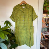 Vintage 1960s Shaker Square Plaid House Dress // Size XL // hey tiger louisville