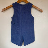 Vintage Health-Tex unisex denim look overalls shortalls romper onesie with sailboat patch // Size 12 month (HT2361)