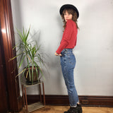 Vintage 80s 90s Riders Denim Mom Jeans // Acid Stone wash // size 3 Petite //tapered leg high hi rise waisted // hey tiger louisville kentucky