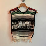 Vintage Mexican blanket Baja Pullover Vest / Poncho / Cape // Youth Large / Womens XXS / hey tiger Louisville 