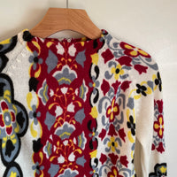 Vintage 1960s 70s filigree floral high neck sweater (HT2324)