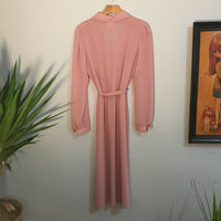 Vintage 70s 80s Byer Too! Semi Sheer Blush long sleeve dress // Size 11 retro style // hey tiger louisville kentucky