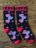 Bad Ass Bitch Candg Hearts Womens Crew Socks by Groovy Co // hey tiger louisville 