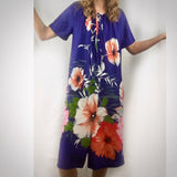 Vintage 60s 70s floral Snap Up Midi length MuMu dress // Moomoo kaftan caftan boho hippie loungewear // hey tiger louisville kentucky