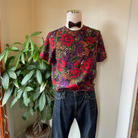 Vintage 80s 90s silk floral blouse // size Medium // hey tiger louisville 