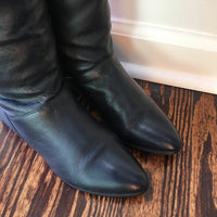 Vintage West 31st 80s leather fold over slouchy pirate boots with low heel size 8.5 // hey tiger louisville kentucky