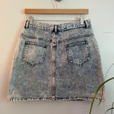 Vintage 80s 90s Sports Fever stone wash denim mini skirt // size 13 // hey tiger louisville kentucky