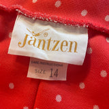 Vintage 1960s-70s Jantzen polka dot panel skort skirt size 14 // made in the USA (HT2315)