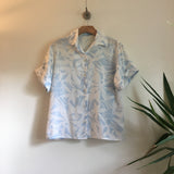 Vintage 70s 80s pastel Floral ALOHA blouse // Hawaiian retro spring summer // hey tiger louisville kentucky