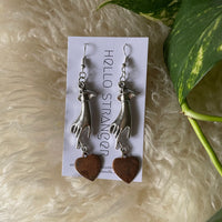Handmade Victorian Mystic Heart Dangle Earrings by hello stranger // hey tiger Louisville ky