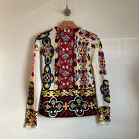 Vintage 1960s 70s filigree floral high neck sweater // hey tiger louisville