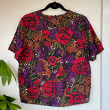 Vintage 80s 90s silk floral blouse // size Medium (HT2332)