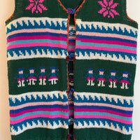 Vintage Handmade Peruvian Wool Sweater Vest waistcoat // Size Large
