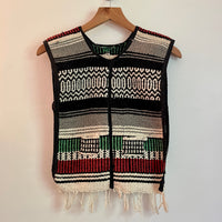 Vintage Mexican blanket Baja Pullover Vest / Poncho / Cape // Youth Large / Womens XXS / hey tiger Louisville 