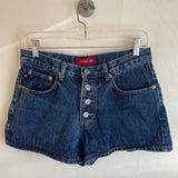 Vintage 90s Y2K Trust Me dark wash button fly denim shorts (HT2310)