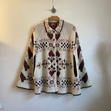Vintage 60s 70s folk sweater knit PONCHO cape Wrap. Woven Shawl Boho Bohemian Kimono Coat // Sturbridge by Roosevelt// One Size // hey tiger louisville 