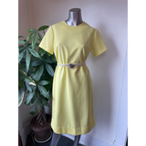 Vintage 50s 60s Alan Green short sleeve lemon yellow dress // Size 14 // hey tiger louisville
