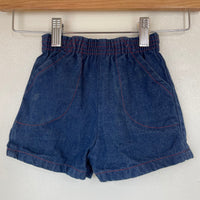 Vintage retro 70s 80s navy blue denim shorts by Stoneswear World of Fashion // Size 4T (HT2357)