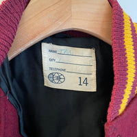Vintage Wool and Leather Varsity bomber jacket // Youth Size 14 // retro sporty athletic hip hop street style (HT2323)