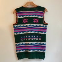 Vintage Handmade Peruvian Wool Sweater Vest waistcoat // Size Large