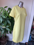 Vintage 50s 60s Alan Green short sleeve lemon yellow dress // Size 14 (HT2331)