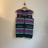 Vintage Handmade Peruvian Wool Sweater Vest waistcoat // Size Large // hey tiger Louisville