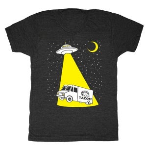  Taco Truck Abduction shirt is printed by hand on a high quality, sweatshop-free, vintage inspired tri-blend tshirt by Gnome Enterprises // hey tiger louisville kentucky