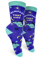 MANIFEST THAT SHIT WOMENS CREW SOCKS by groovy things co // hey tiger louisville 