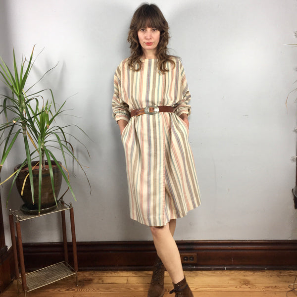 Vintage retro ILSE M Striped dress // size medium large – Hey Tiger Vintage retro ILSE M Striped dress // size medium large – Hey Tiger