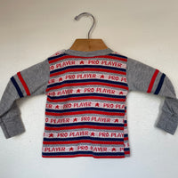 Vintage 70s 80s Buster Brown ProPlayer striped long sleeve pullover top // Size 6-9 months (HT2364)