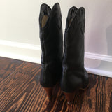 Vintage 70s Balloon black leather boots with stacked heel // size 6 1/2 7 // spring country boho western // hey tiger louisville kentucky