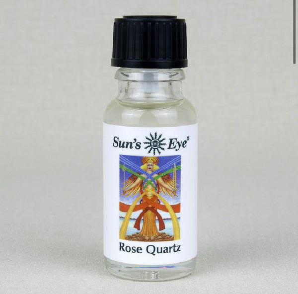 Suns Eye Rose Quartz Oil, featuring Rose Quartz Chips with sweet floral top notes in a base of Rose, is formulated to promote peace, love, and fidelity. Hey Tiger Louisville Kentucky 