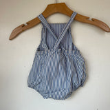 Vintage unisex baby overalls shortalls romper onesie with sailboat patch (HT2359)
