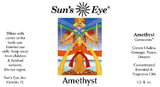 Suns Eye Amethyst Oil, featuring Amethyst Chips with floral top notes in a base of Sandalwood, is formulated to enhance courage, peace, and dreams. Hey Tiger Louisville Kentucky 
