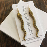 Snake dangle earrings by Hello Stranger in Matte Gold // handmade in USA // Hey Tiger Louisville Kentucky